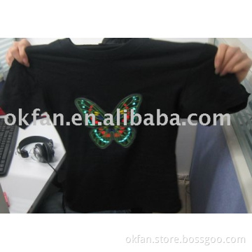 butterfly el flashing tshirt